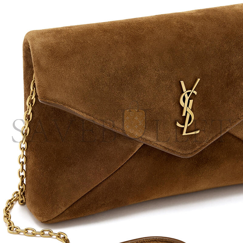 YSL CASSANDRE CHAIN POUCH IN SUEDE 819271 (19*12*3cm)
